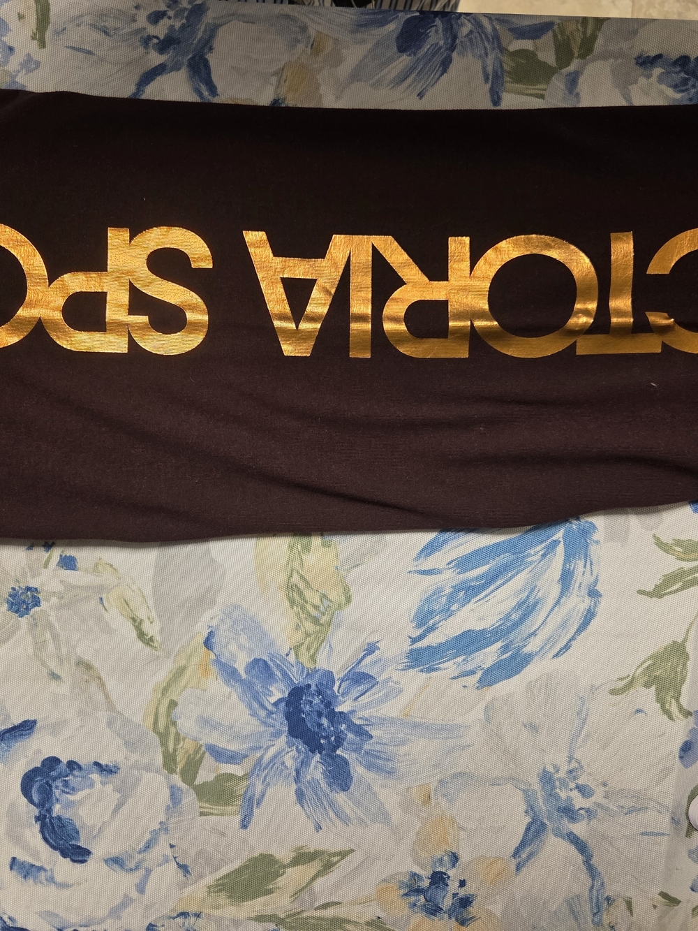 Victoria's Secret Burgundy Leggings with Metallic Gold Logo
